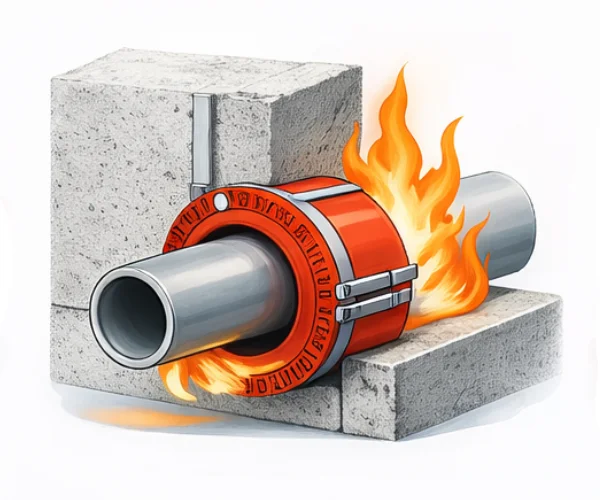 Brandschutzmanschette für Rohrdurchführungen im baulichen Brandschutz