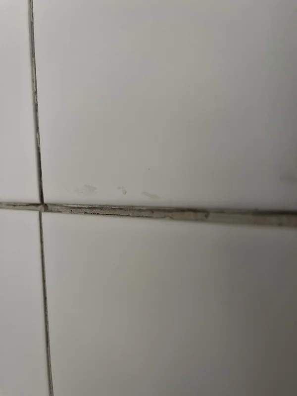 Detailansicht von Zementfugen im Badezimmer in der Ostschweiz